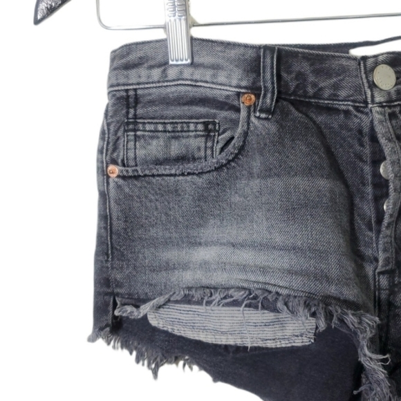 Free People Acid wash denim frayed shorts - Picture 3 of 5